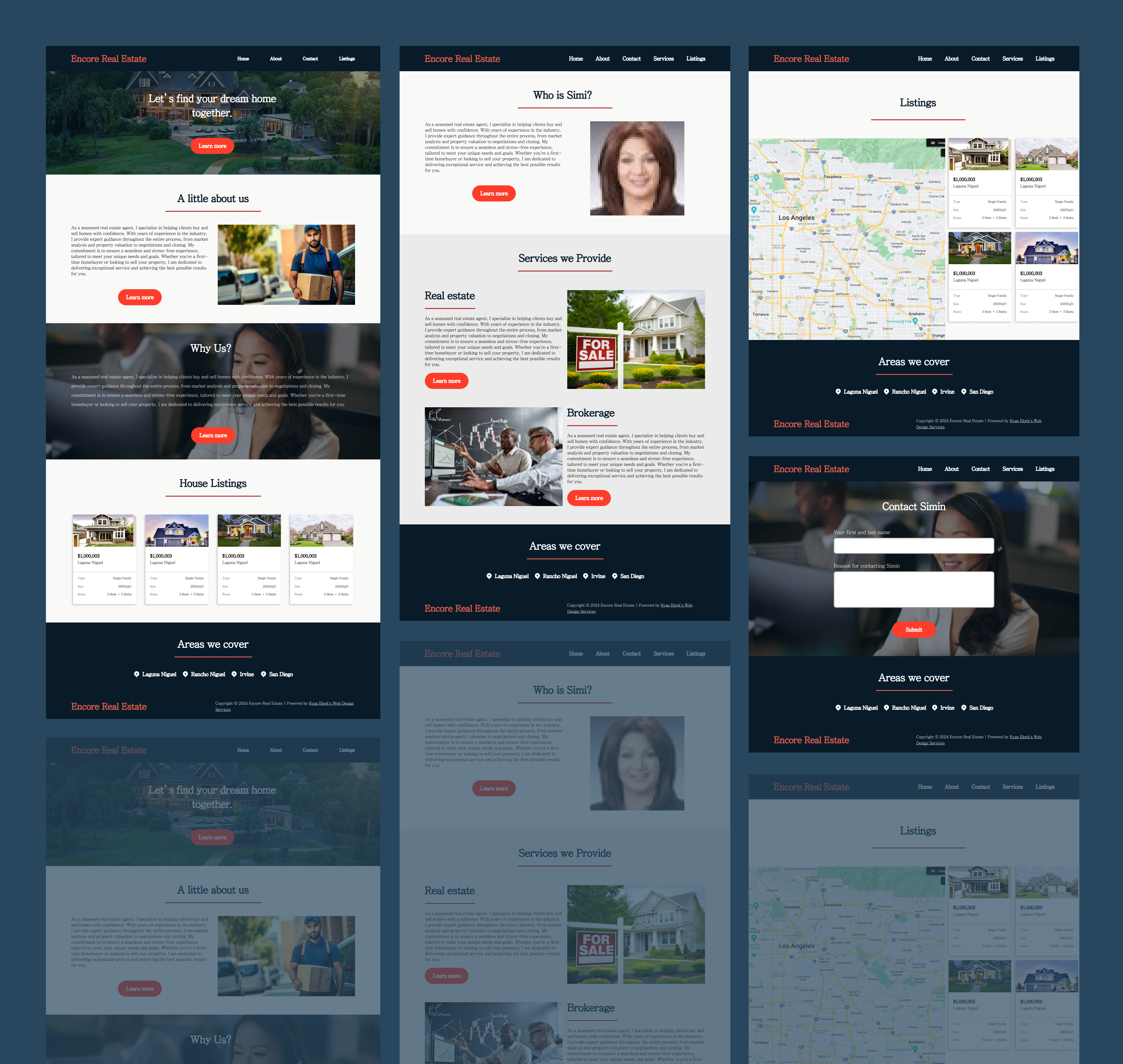 Encore Real Estate Website Mockup